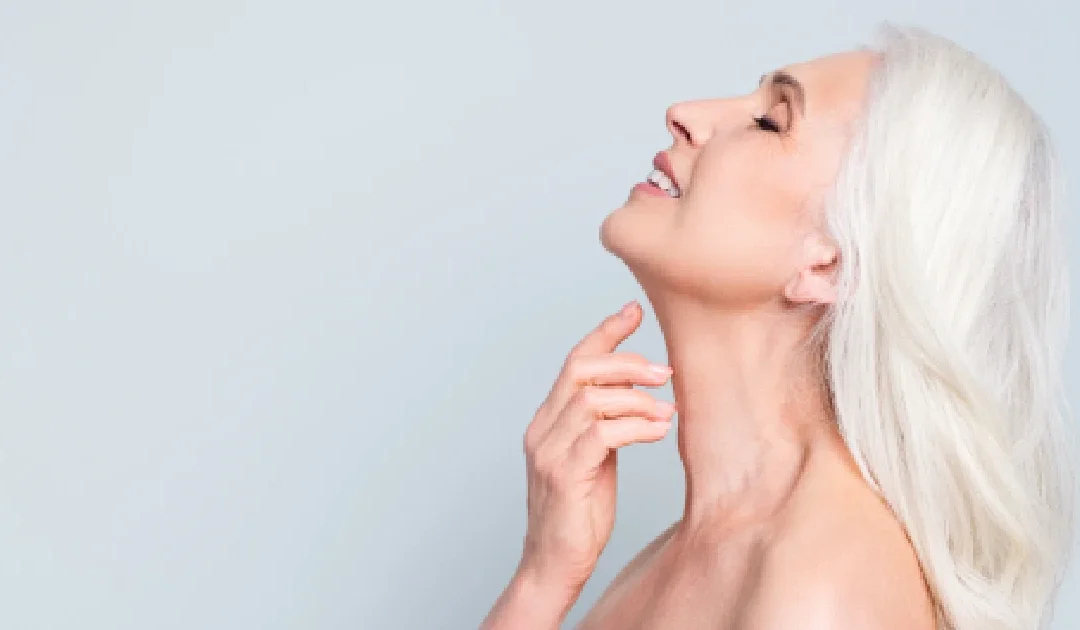 A woman with the results of a successful neck lift procedure in Biloxi, MS